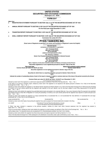 Thumbnail Pyxis Tankers 20-F Annual Report 2015