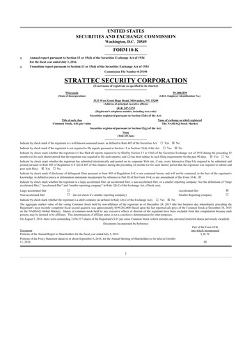 Thumbnail Strattec Security 10-K Annual Report 2016