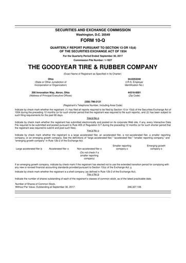 Thumbnail Goodyear 10-Q Quarterly Report FY2017 