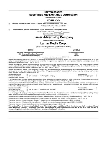 Thumbnail Lamar Advertising 10-Q Quarterly Report FY 