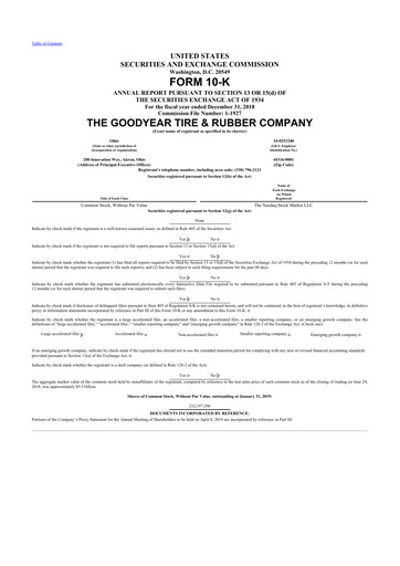 Thumbnail Goodyear 10-K Annual Report 2018