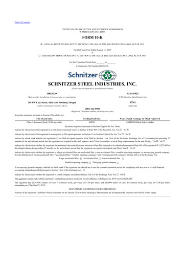 Vorschaubild Radius Recycling 10-K Jahresbericht 2019