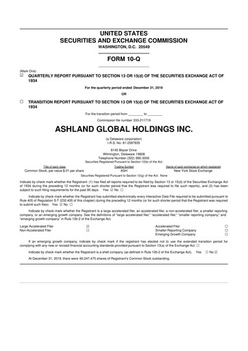 Thumbnail Ashland 10-Q Quarterly Report FY2020 