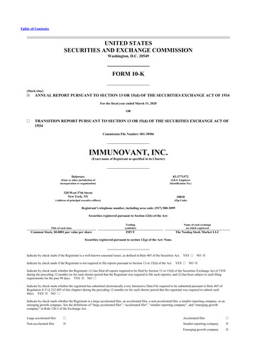 Thumbnail Immunovant 10-K Annual Report 2019