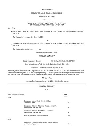 Thumbnail Kellanova 
 (Kellogg's) 10-Q Quarterly Report FY 