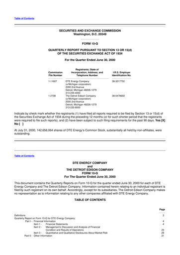 Thumbnail DTE Energy
 10-Q Quarterly Report FY 