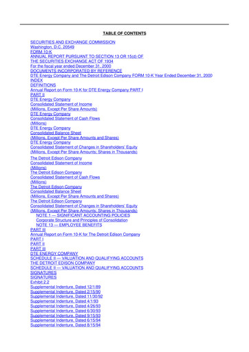 Thumbnail DTE Energy
 10-K Annual Report 2000