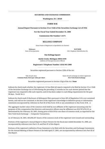 Thumbnail Kellanova 
 (Kellogg's) 10-K Annual Report 