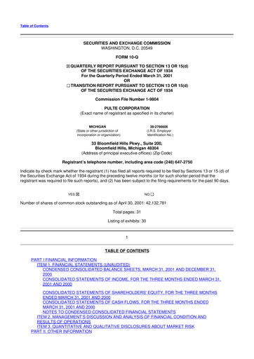 Vorschaubild PulteGroup 10-Q Quartalsbericht  