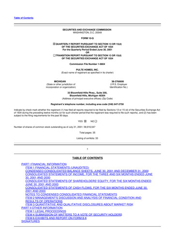 Vorschaubild PulteGroup 10-Q Quartalsbericht  