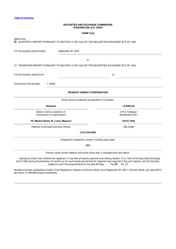 Thumbnail Peabody Energy
 10-Q Quarterly Report FY 