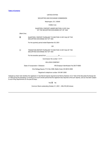 Thumbnail Kellanova 
 (Kellogg's) 10-Q Quarterly Report FY 