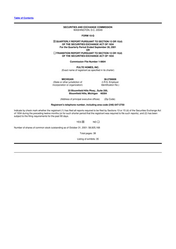 Vorschaubild PulteGroup 10-Q Quartalsbericht  