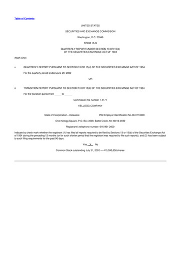 Thumbnail Kellanova 
 (Kellogg's) 10-Q Quarterly Report FY 