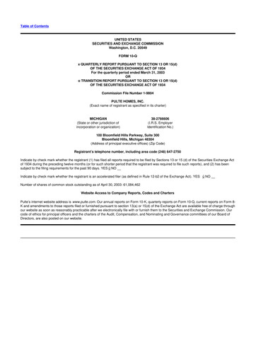 Vorschaubild PulteGroup 10-Q Quartalsbericht  