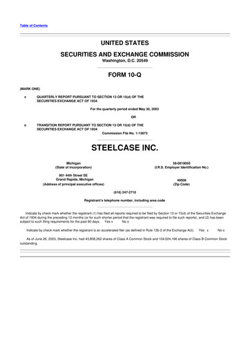 Thumbnail Steelcase 10-Q Quarterly Report FY 