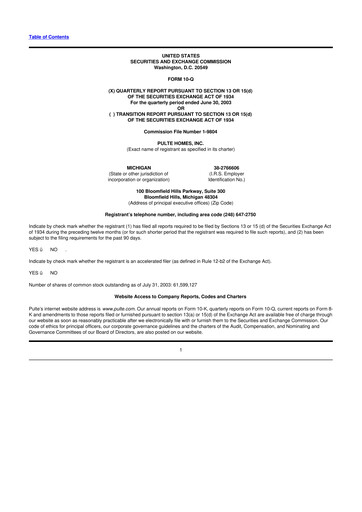 Vorschaubild PulteGroup 10-Q Quartalsbericht  