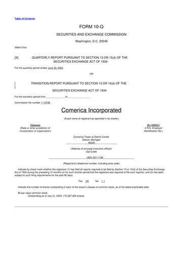 Vorschaubild Comerica 10-Q Quartalsbericht  