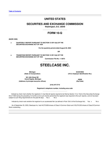 Thumbnail Steelcase 10-Q Quarterly Report FY 