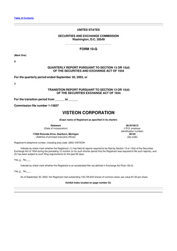 Thumbnail Visteon 10-Q Quarterly Report FY 