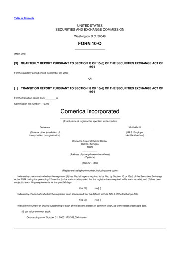 Vorschaubild Comerica 10-Q Quartalsbericht  