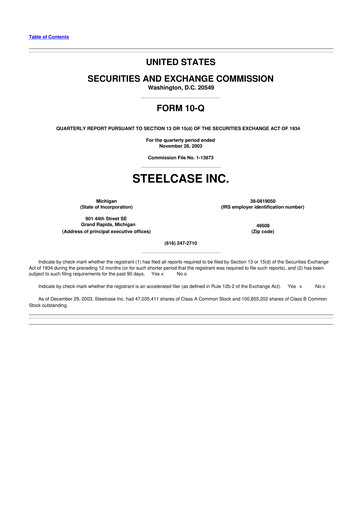 Thumbnail Steelcase 10-Q Quarterly Report FY 