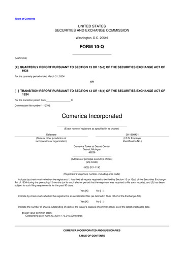 Vorschaubild Comerica 10-Q Quartalsbericht  