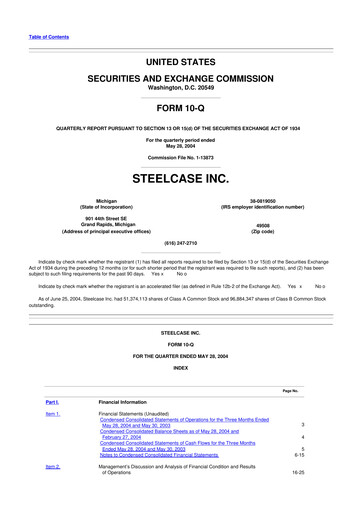 Thumbnail Steelcase 10-Q Quarterly Report FY 