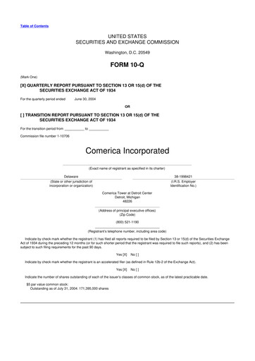 Vorschaubild Comerica 10-Q Quartalsbericht  