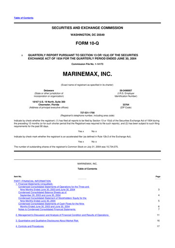 Thumbnail MarineMax 10-Q Quarterly Report FY 
