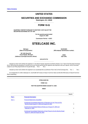 Thumbnail Steelcase 10-Q Quarterly Report FY 