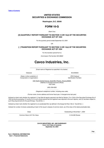 Vorschaubild Cavco Industries 10-Q Quartalsbericht  