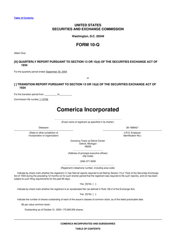 Vorschaubild Comerica 10-Q Quartalsbericht  