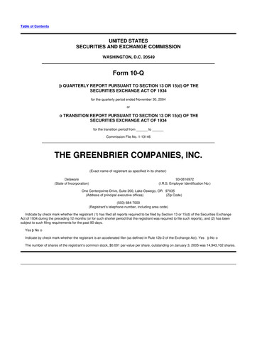 Thumbnail The Greenbrier Companies
 10-Q Quarterly Report FY 