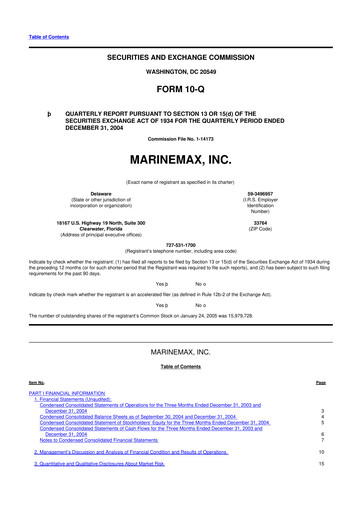 Thumbnail MarineMax 10-Q Quarterly Report FY 