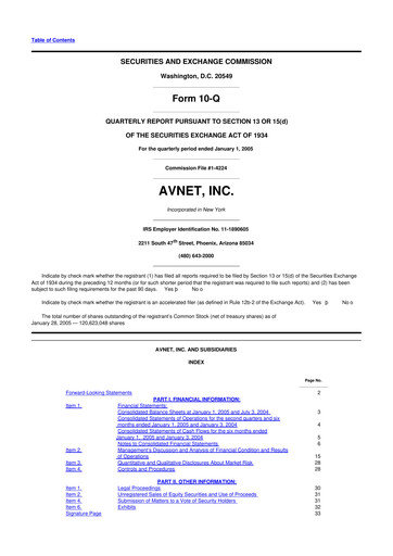 Thumbnail Avnet 10-Q Quarterly Report FY 