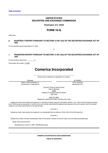 Vorschaubild Comerica 10-Q Quartalsbericht  