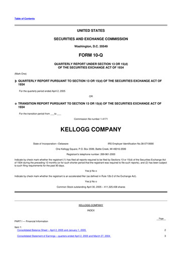 Thumbnail Kellanova 
 (Kellogg's) 10-Q Quarterly Report FY 