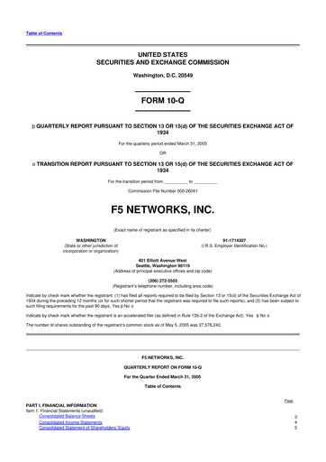 Vorschaubild F5 10-Q Quartalsbericht  
