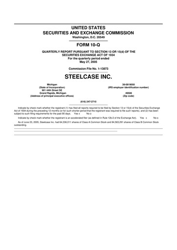 Thumbnail Steelcase 10-Q Quarterly Report FY 