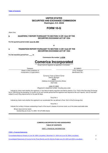 Vorschaubild Comerica 10-Q Quartalsbericht  