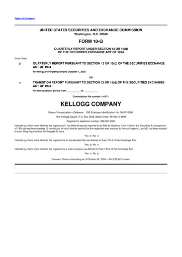 Thumbnail Kellanova 
 (Kellogg's) 10-Q Quarterly Report FY 