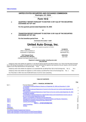 Thumbnail Penske Automotive Group 10-Q Quarterly Report FY 