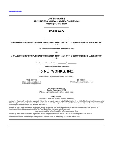 Vorschaubild F5 10-Q Quartalsbericht  