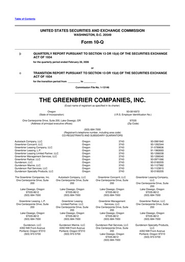 Thumbnail The Greenbrier Companies
 10-Q Quarterly Report FY 
