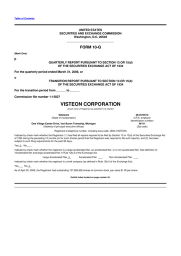 Thumbnail Visteon 10-Q Quarterly Report FY 