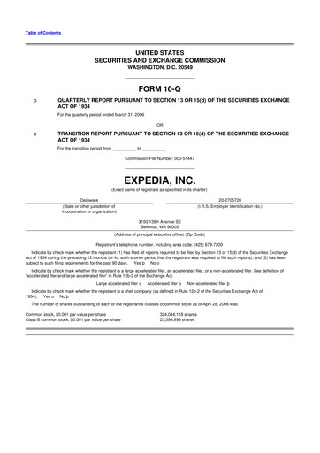 Vorschaubild Expedia Group 10-Q Quartalsbericht  