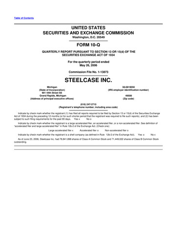 Thumbnail Steelcase 10-Q Quarterly Report FY 