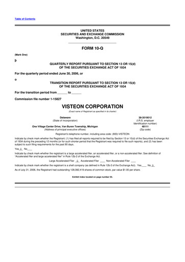 Thumbnail Visteon 10-Q Quarterly Report FY 