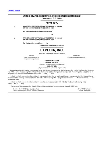 Vorschaubild Expedia Group 10-Q Quartalsbericht  